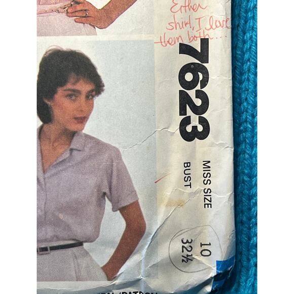 McCalls 7623 Sewing pattern blouse high neck 1980s size 10 - Picture 2 of 6